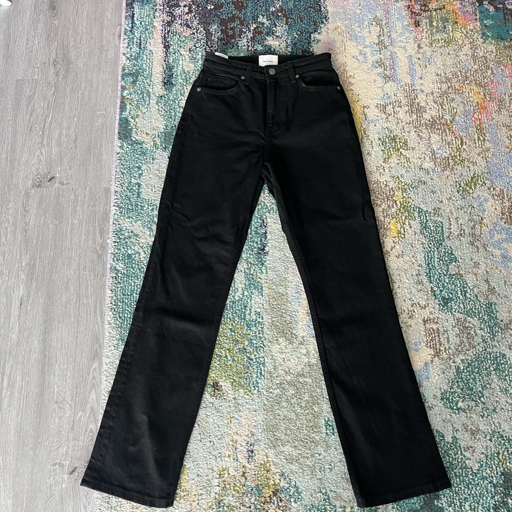 Reformation Black Straight-Leg Jeans